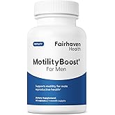 Fairhaven Health MotilityBoost for Men | Prenatal Male Fertility Supplement for Motility Strength | Pre-Conception for Him Includes L-Carnitine, Vitamin B12, B6, CoQ10 and Quercetin | 60 Capsules