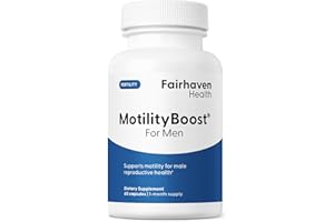 Fairhaven Health MotilityBoost for Men | Prenatal Male Fertility Supplement for Motility Strength | Pre-Conception for Him Includes L-Carnitine, Vitamin B12, B6, CoQ10 and Quercetin | 60 Capsules