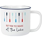 Pavilion - Better To Wake At The Lake - Large 17 Oz Stoneware Coffee Cup Mug