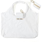 Newlatin Keychain Tote Bag,Foldable Tote Bag with Key Ring,Packable Shopping Bag,Reusable Bag Keychain for Daily Use