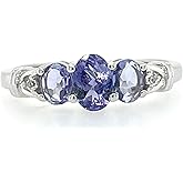 Natural 1.25ct Tanzanite 925 Solid Sterling Silver Wedding Ring Size 5, 6, 7, 8, 9