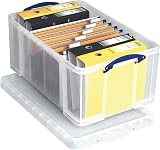 Really Useful Box 64 Litre Plastic Storage Box Clear Pack of 2 view 4