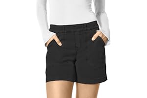 Slakkenreis Women Stretch Twill Shorts Summer Casual Bermuda Shorts Pull On Chino Shorts High Waisted Stretchy Jean Shorts