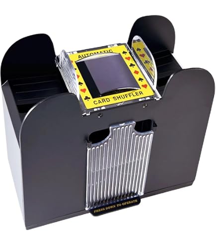 Jobar Deck Card Shuffler – Automatic Card Shuffler (Black, 6 Deck)
