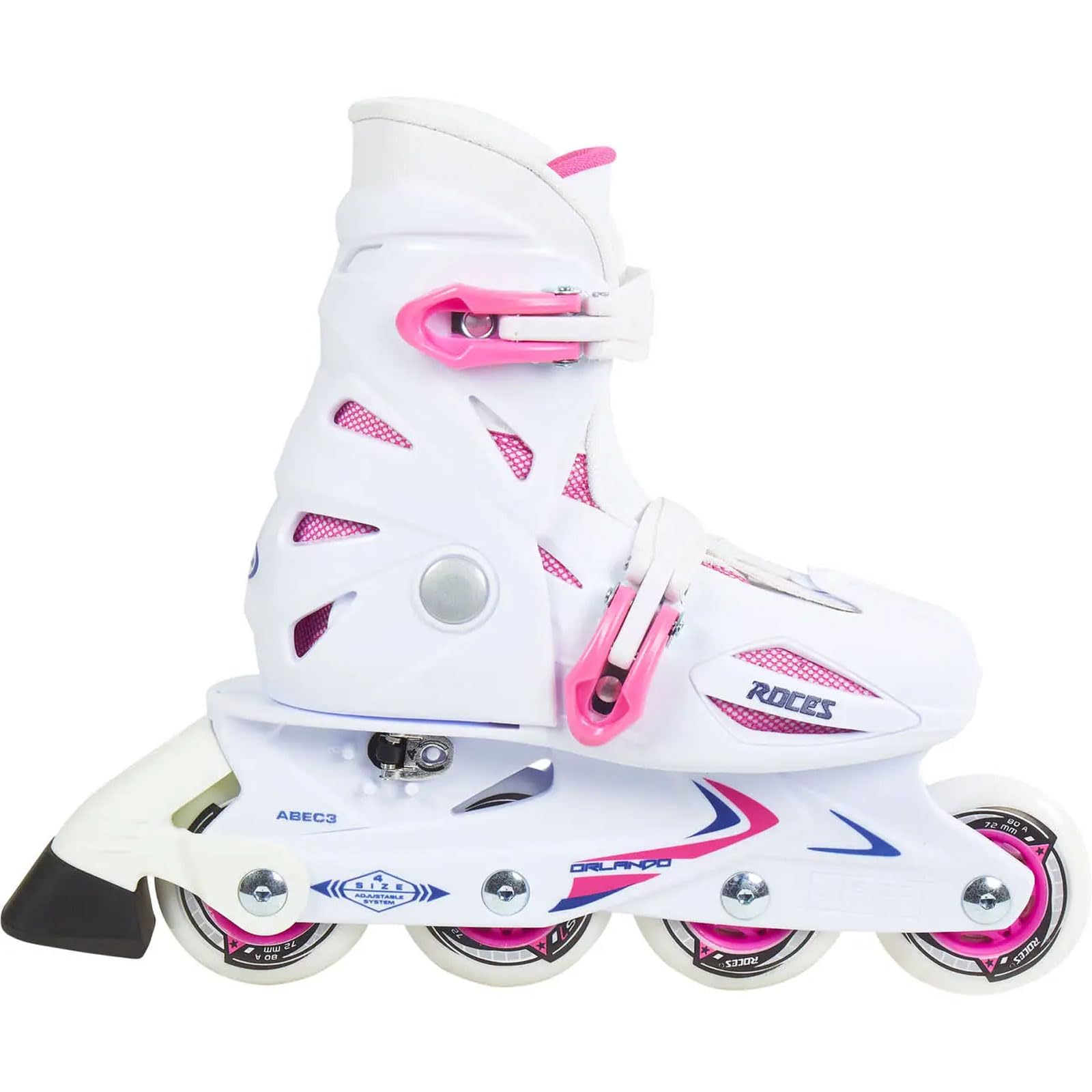 Roces Orlando III Outdoor Breathable Comfort Adjustable Size 4 Wheels Racing Inline Skates