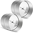 2 Pcs 4 Inch Draft Blocker Backdraft Damper Duct Draft Stopper One-Way Airflow Ducting Insert Backflow Preventer Inline Fan Vent Deflector