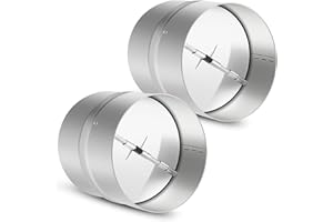 2 Pcs 4 Inch Draft Blocker Backdraft Damper Duct Draft Stopper One-Way Airflow Ducting Insert Backflow Preventer Inline Fan V