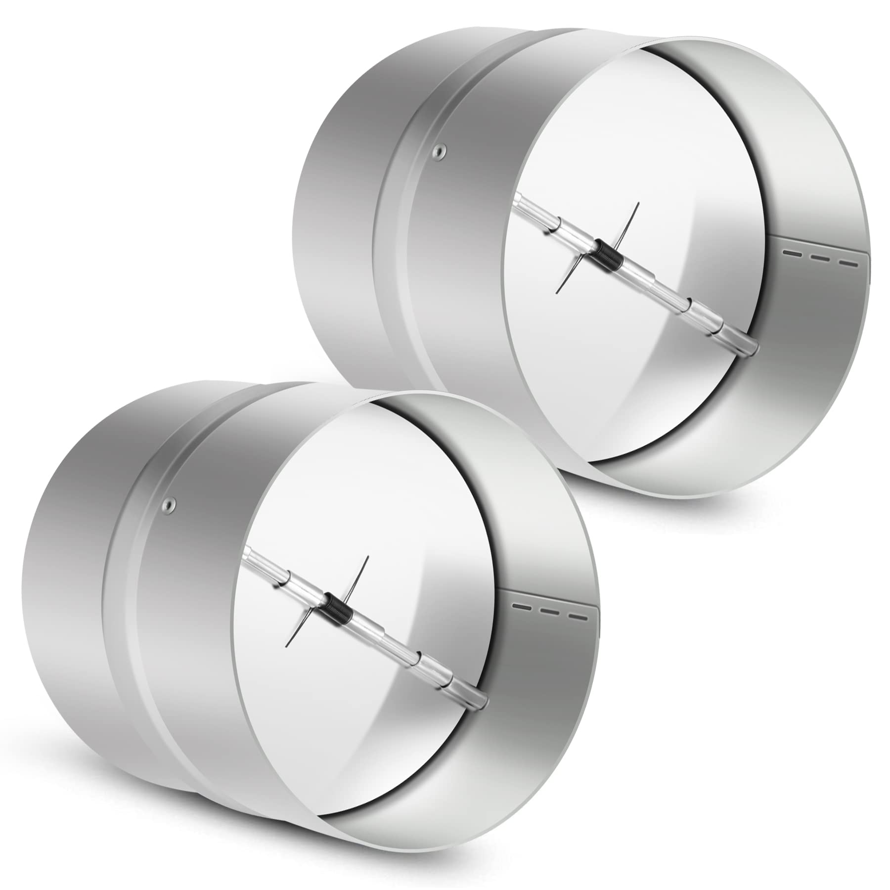 Photo 1 of 2 Pcs 4 Inch Draft Blocker Backdraft Damper Duct Draft Stopper One-Way Airflow Ducting Insert Backflow Preventer Inline Fan Vent Deflector