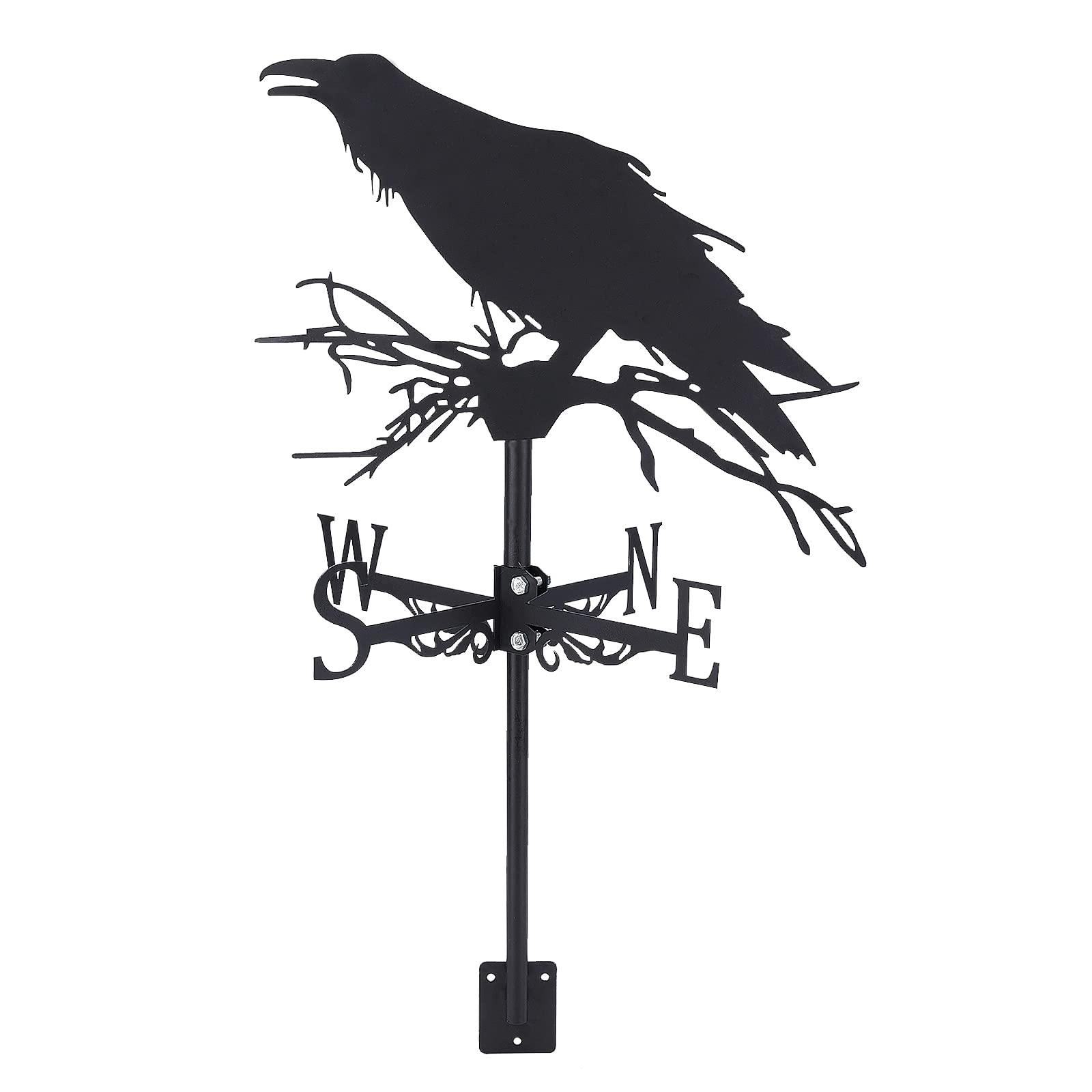 SUPERDANT Crow Weather Vane Raven Weather Vanes for Sheds Bird Wind Vanes Metal Weathervanes Wind Direction Indicator for Roof Garden Patio Backyard Farmhouse Courtyard