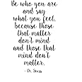 Dr. Seuss Inspirational Quotes Wall Art - "Those That Matter Don't Mind" - Modern Typographic Wall Art Decor For Home, Office, Living Room, Farmhouse & Classroom Decor - 8x10" Unframed Poster Print