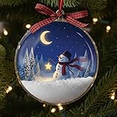 Christmas Ornament 2025 – 2-Sided Snowman Acrylic Decor for Festive Home Decoration – Vibrant Printed Design Round Holiday Keepsake – 3.5" Seasonal Tree Hanger with Cord (Snowman Bauble)