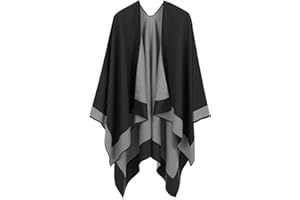 OWIF Women's Shawl Wraps Open Front Poncho Cape Oversized Sweaters Casual Cardigan Shawls for Fall Winter