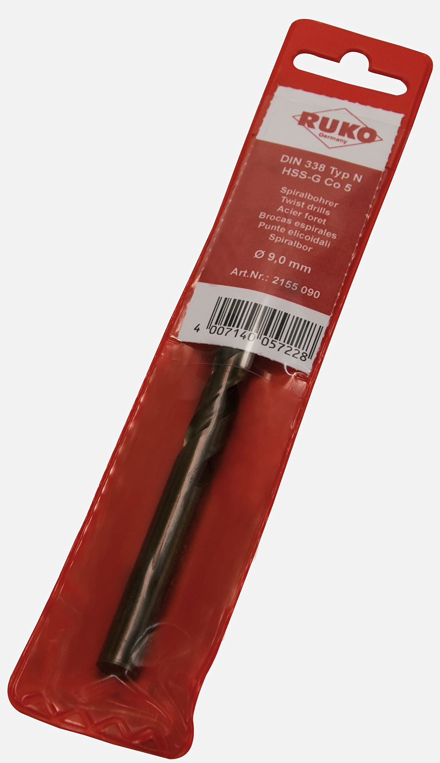 RUKO 2144130S - Broca helicoidal DIN 338 tipo N, HSS-G, en Bolsa de plástico - VAPORIZADA Negra (Ø 13 mm)