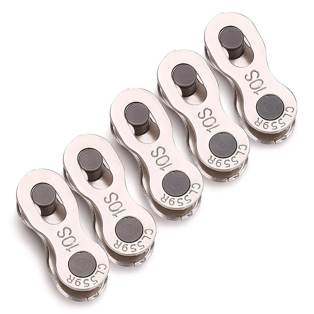 Bike Chain Link, 5 Pairs 10 Speed Bike Quick Release Chain Mater Link Bicycle Chain Connector Links for 8/9/10 Speed