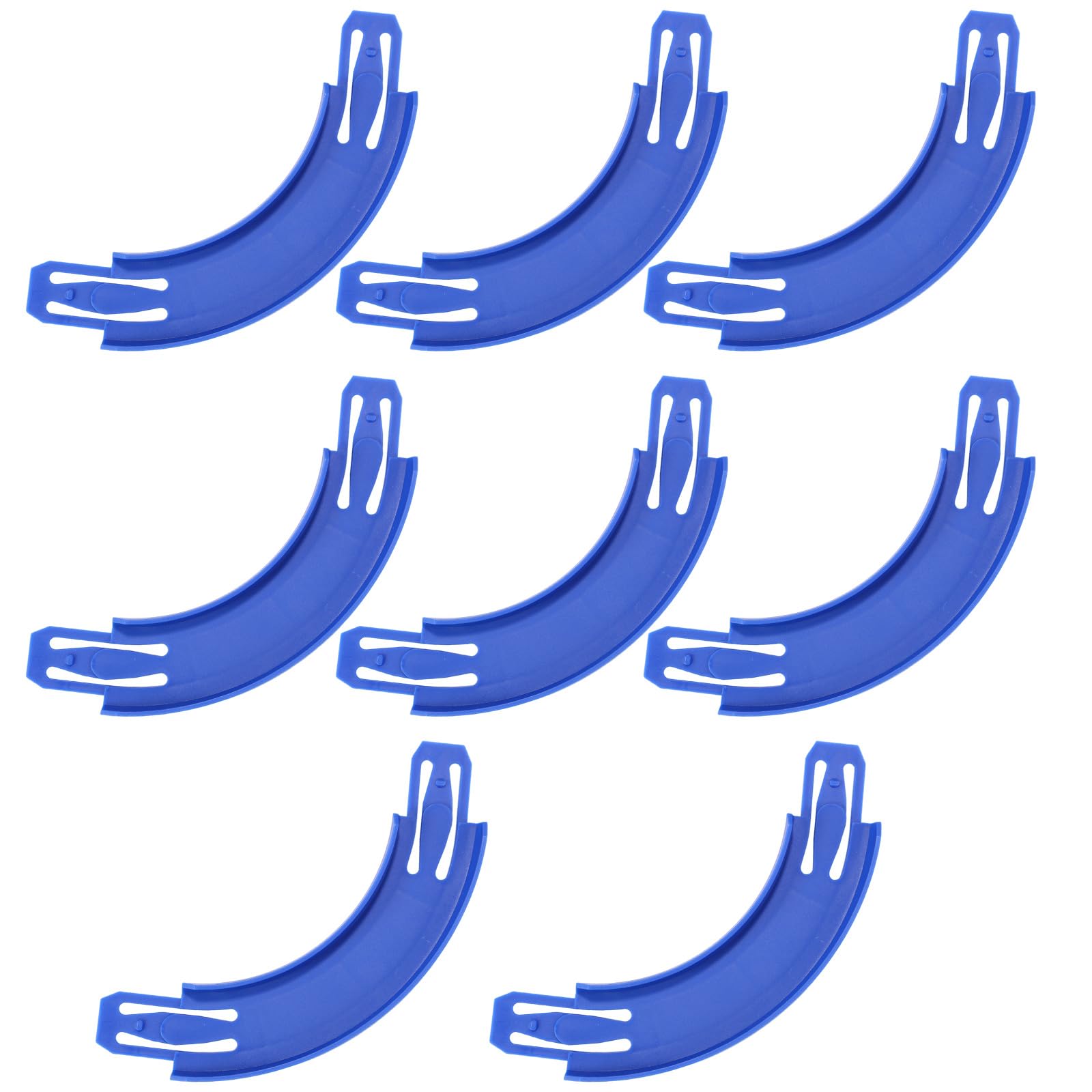 8pcs Curved Track Pieces Compatible with Hot Wheels Toy Car, ABS Racetrack Connectors Track Building Accessories (Blue)