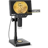 TOMLOV Coin Microscope with Weighing Scale, 7" Digital Magnifier DM4W Max | 2K Full View Coin Scope, 0.1g Accuracy, LED Lights, Weight Scale for Coin Collectors, Jeweler, Students, Win/Mac Compatible