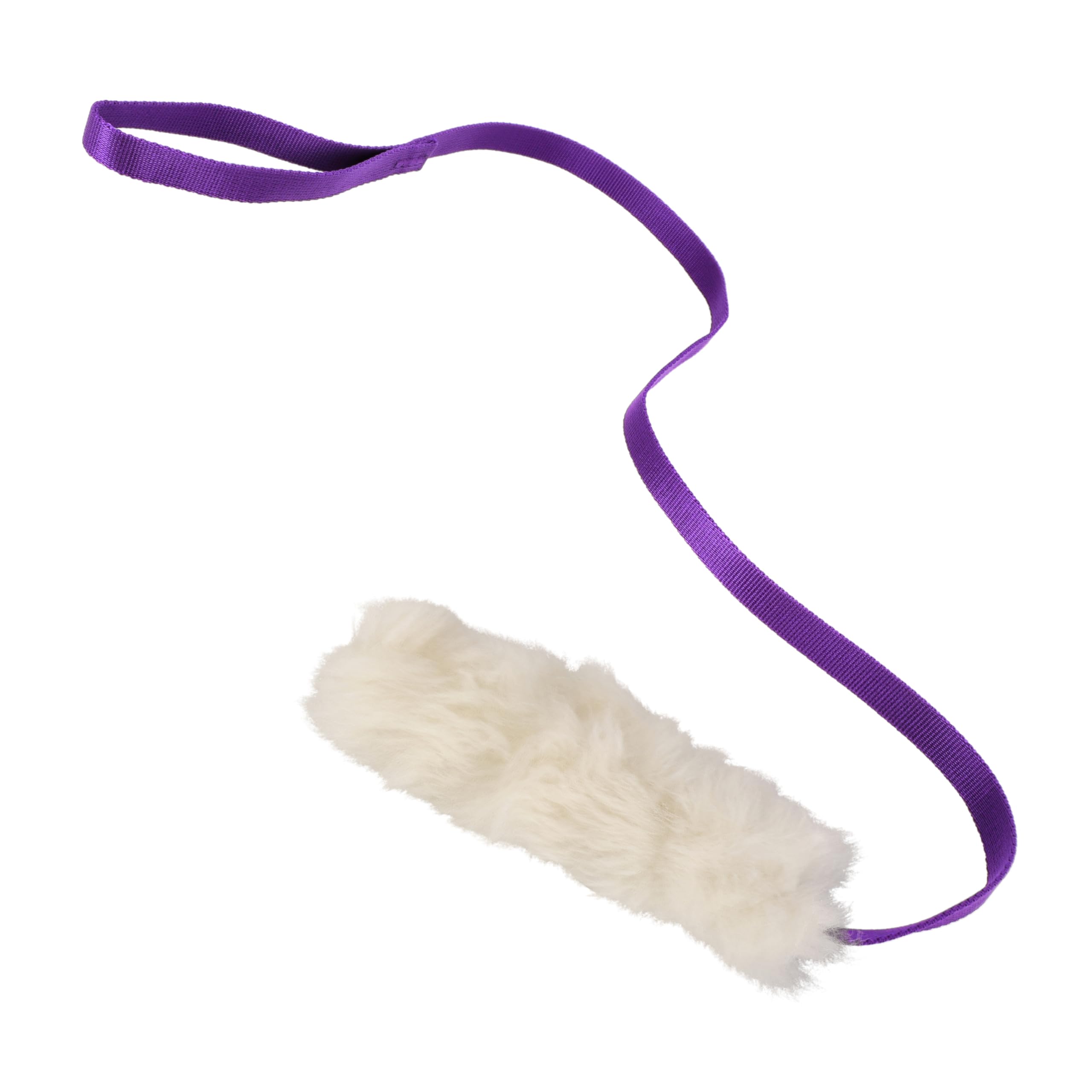 DINGO dog toy - sheepskin chaser with long violet lead 130 cm, agility motivation reward tug for training and fun 15582