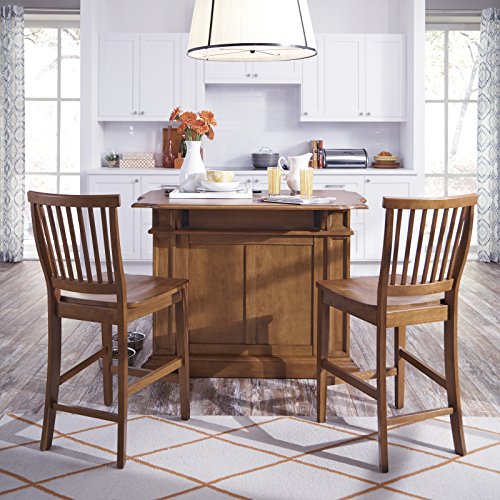 Americana Oak Kitchen Island with Stools by Home Styles Pricepulse