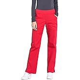 Cherokee Women's Scrub Pants Mid Rise Straight Leg Pull-on Cargo Pant with 6 Pockets & 2-Way Stretch Fabric - WW170