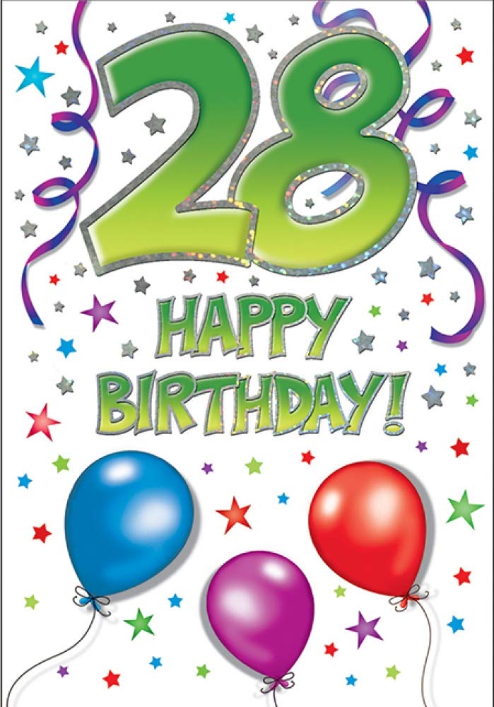 Piccadilly Greetings Modern Milestone Age Birthday Card Age 28-7 x 5 inches