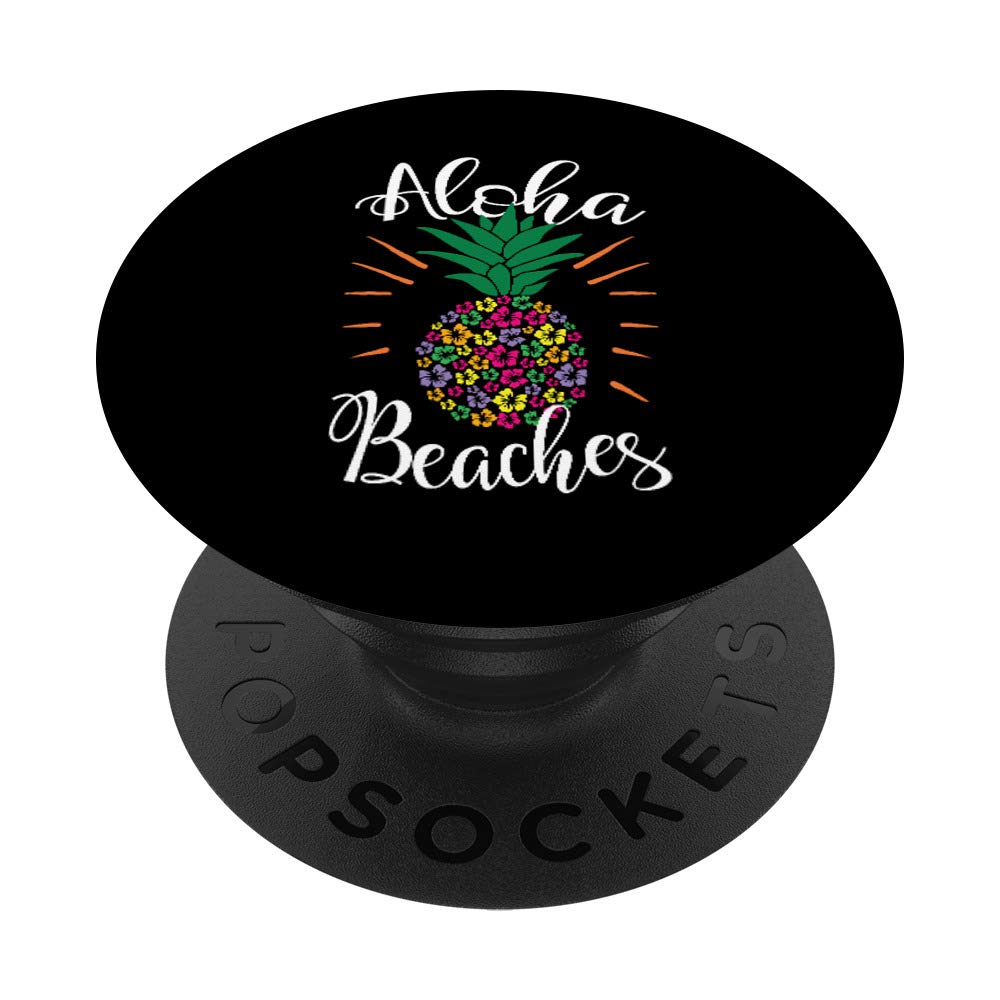 Aloha Beaches Floral Pineapple Flowers Hawaii Summer Beach PopSockets Swappable PopGrip
