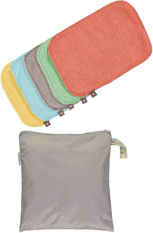 Toalhitas de bambu laváveis e reutilizáveis para bebés, pacote de 10 unidades, bolo