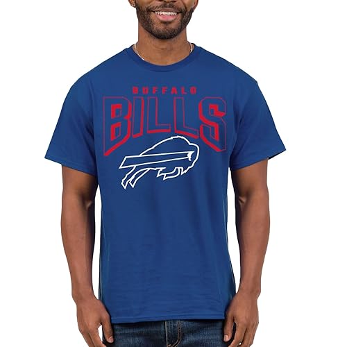 Junk Food Clothing x NFL - Buffalo Bills - Bold Logo - Unisex Adult Short Sleeve Fan T-Shirt for Men and Women - Size Medium