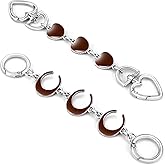 2Pcs Purse Extender Chain Silver Bag Extender Chain Heart Moon Purse Strap Extender Brown Purse Strap Replacement Crossbody Purse Accessories for Women Bag Charms for Handbags Tote Bags Purse Making
