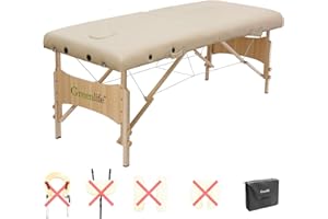 GreenLife® Basic™ 28 Inches Width Height Adjustable Portable 2 Fold Massage Reiki Facial Table Bed with Free Carrying Bag & H