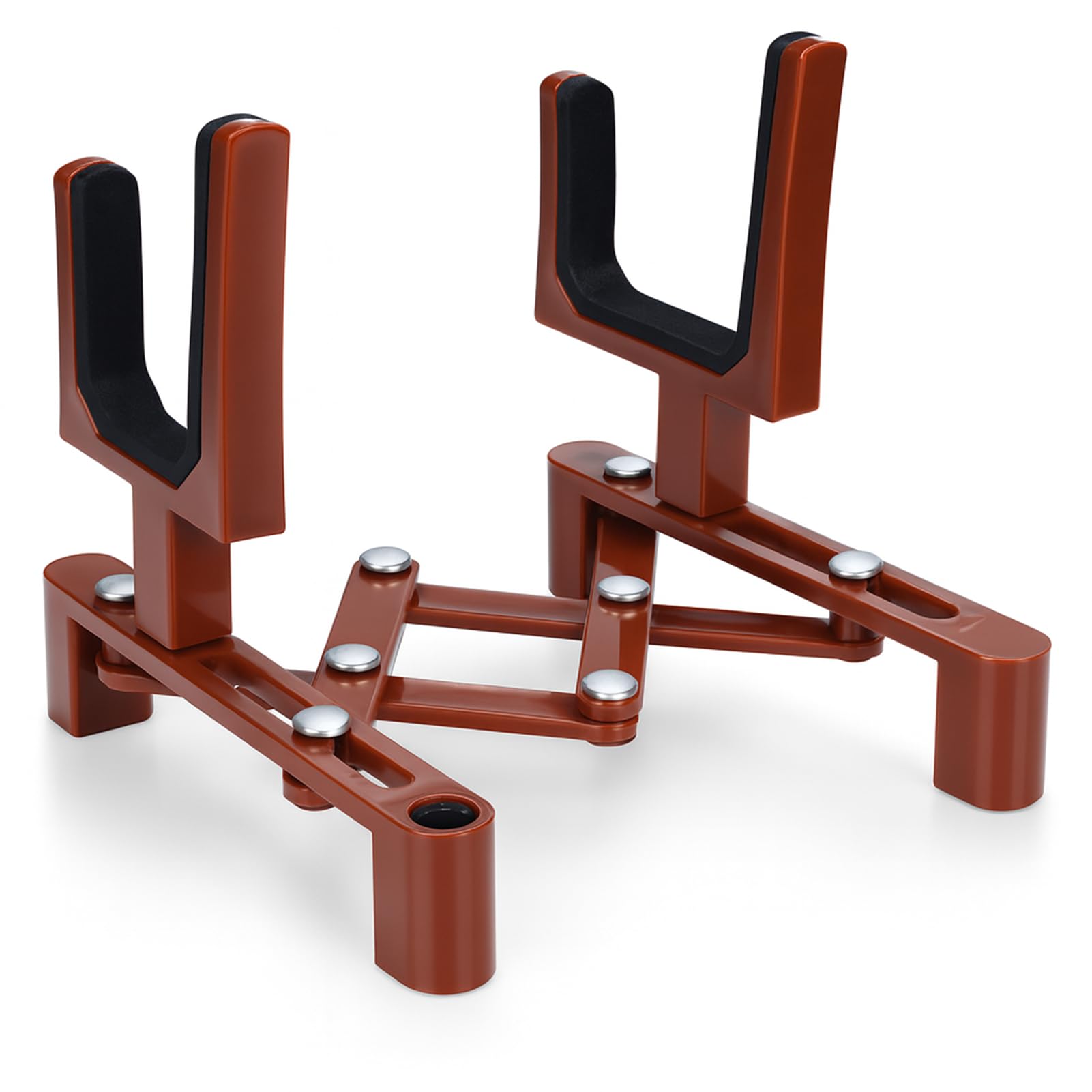 Violin Stand Bracket, Portable Folding Violin Stand with Bow Storage Rest Bracket for 4/4 Violin, Red