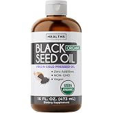 USDA Organic Black Seed Oil Liquid (16 fl oz) Premium Cold-Pressed Nigella Sativa Producing Pure Black Cumin Seed Oil - Antioxidant Supplement - Vegan, Gluten-Free, &amp; Non-GMO (No Pills or Capsules)