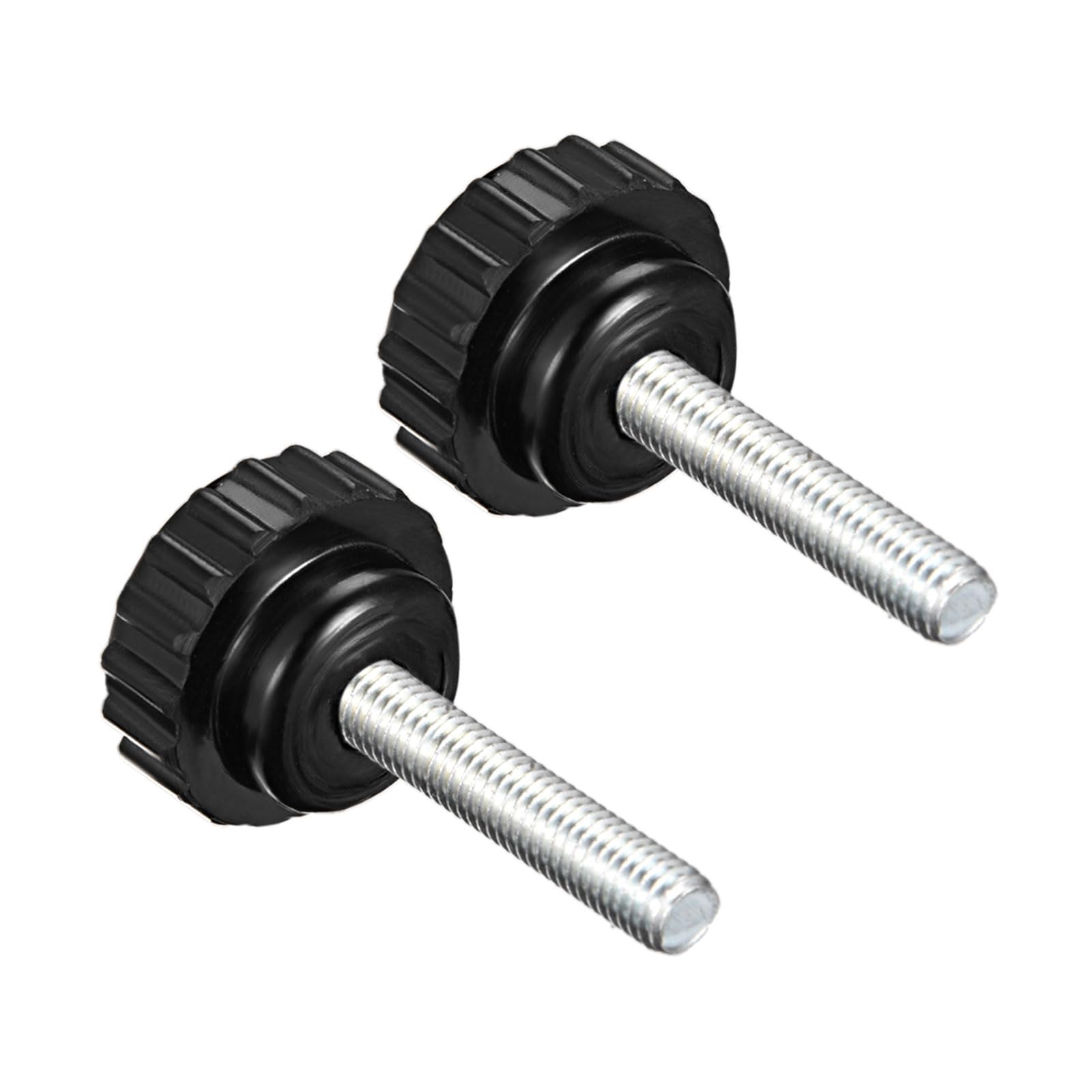 CoCud Knurled Clamping Knobs, M5 x 25mm Male Thread 21mm Head, Thermoset Plastic Thumb Screw Grip Bolt Knobs Black - (Applications: for Lathe Machinery), 2-Pieces