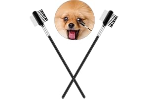 Dog Eye Comb,Cuteabc Tear Stain Comb for Small Dogs,Flea Comb for Dogs,Dog Face Comb,Double-headed Dog Combs for Removing Crust,Mucus,Pet Grooming Combs,Dog Eye Double-sid Brush