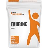 BulkSupplements.com Taurine Powder - Taurine Supplement, Amino Acid Supplement for Energy - Unflavored &amp; Gluten Free, 2g per Serving, 500g (1.1 lbs) (Pack of 1)