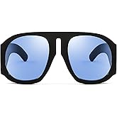 FEISEDY Retro Trendy Avaitor Sunglasses for Women Men Oversized Vintage 70s 80s Sunglasses Flat Top Shield Shades B2745