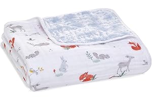 aden + anais 100% Cotton Muslin Baby Blanket Crib Bedding for Newborn Baby and Toddler, Nursery Blanket for Boys and Girls, Baby Registry and Shower Gift - Naturally Forest