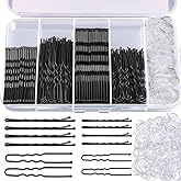 300pcs Hair Pins Kit 100pcs Bobby Pins 100pcs U Shaped Hair Pins 100 Clear Hair Bands with Storage Box Lady Women Girls Hair 