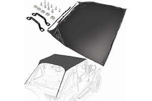 DCOMA Traditional Bikini Top for Jeep '76-86 CJ7 / '81-85 Scrambler CJ8 / '87-91 Wrangler YJ - Black Crush, Upgraded Stainless Steel Hardware & Heavy-Duty Fabric (8% Heavier Than Other), Tough Stitch