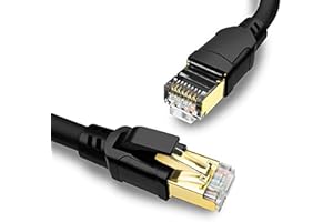 Yauhody CAT8 Ethernet Cable 1.5ft, High Speed 40Gbps 2000MHz SFTP Internet Network LAN Wire Cables with Gold Plated RJ45 Conn