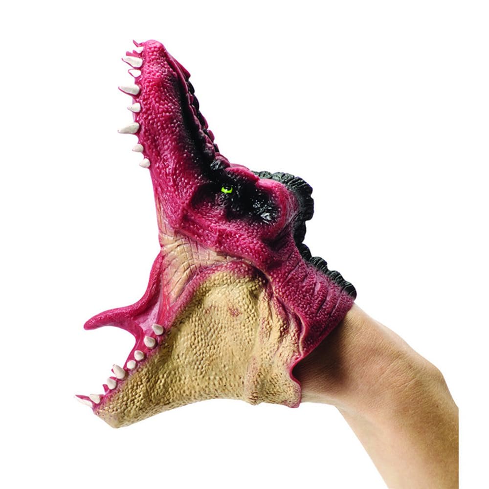 Schylling Dinosaur Hand Puppet - Latex Dinosaur Puppet, One Size Fits Most, Quality Dinosaur Puppets for Kids, Styles & Colours Vary