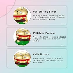 LUXILLA Hamburger Charm 925 Sterling Silver Charms