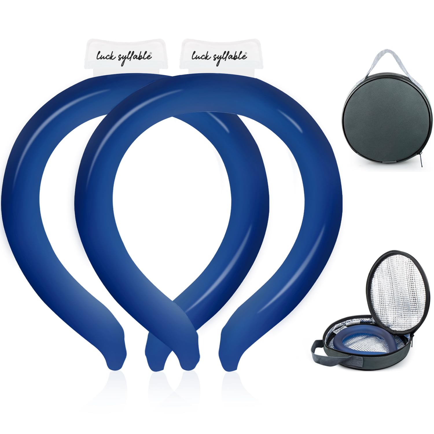 Photo 1 of 2PCS Neck CoolingTube with Insulated Bag, Reusable Ice Coolers Wearable Body CoolingProducts, Neck Coolers for HotWeather (Navy Blue*2)