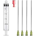 20 ml Syringe with Luer Lock Needles 4" and Storage Cap | Oil Injector | Glue Dispensing Applicator