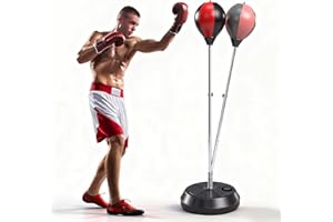 SFEOOT Punching Bag with Stand, Boxing Bag for Teens & Adults -Improves Speed, Reflexes and Endurance - Height Adjustable for Training, Boxing Equipment, Stress Relief and Fitness Speed Bag