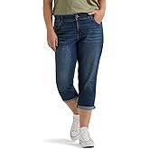 Lee Womens Plus Size Flex Motion Regular Fit 5 Pocket Capri Jean