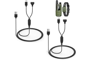 YEAOI 2-Pack Dog Shock Collar Charger Cord Replacement for Jugbow Training Collar, 2-in-1 Magnetic and USB C Charging Cable