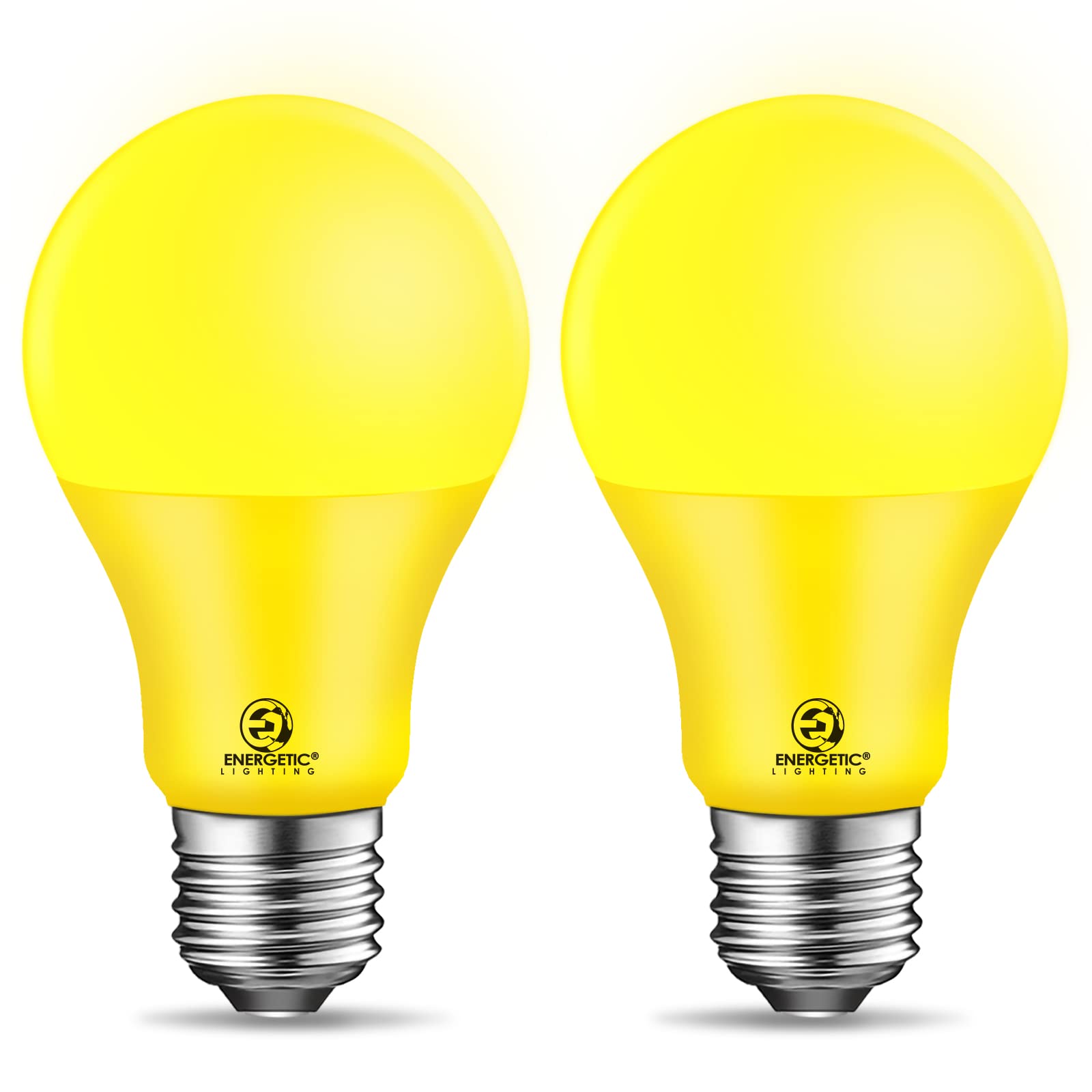 Photo 1 of Energetic A19 Yellow Light Bulb, 3W Equivalent 40W, E26 Base Non-dimmable LED Bulb for Indoor Use, Home Party Decoration and Holiday Lighting, UL Listed, 2 Pack