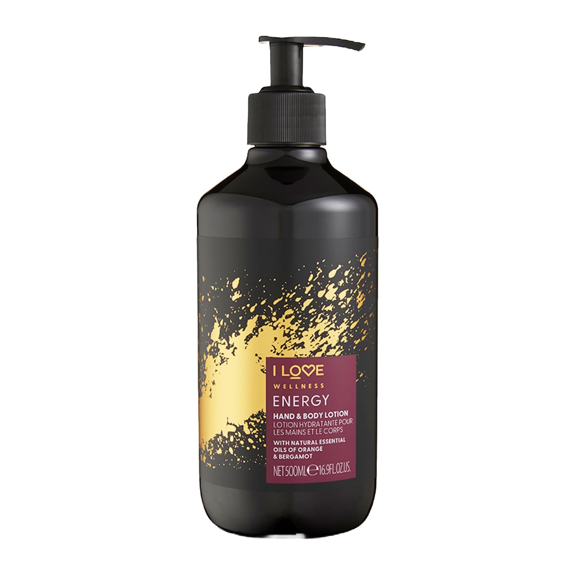 I Love Wellness ENERGY Hand & Body Lotion, Natural Essential Oils Of Orange & Bergamot, With Avocado Oil & Shea Butter, Energising Blend, Vegetarian & Vegan-Friendly - 500ml