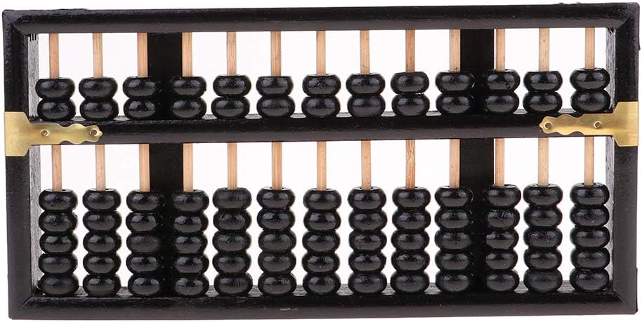perfk Ancient Mathematics Calcultor Counting Frame Abaci Wooden Polished Bead Arithmetic Abacus for Children Math Computing Power, Black