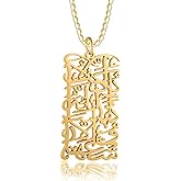 Qitian Islamic Jewelry Gifts for Women Muslim Pendant Gold Allah Arabic Necklaces Ayatul Kursi Necklace Islam Eid Ramadan Gifts for Boys Girls